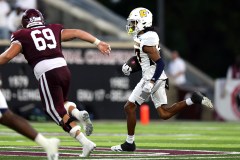 UTC photo / UTC cornerback D.J. Adams looks for room to run after his second interception of the night during the Mocs' 22-17 loss at Eastern Kentucky on Saturday.