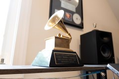 Staff photo by Brynn Meisse / A Grammy Award for 1998's 'Best Country Song' is seen in Randy Thomas' home in Signal Mountain on Aug. 26, 2026. Thomas is one of at least ten Chattanoogans to be nominated for, or win, a Grammy award.
