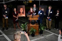 Media witnesses recount the moments before the execution of Christa Pike was halted Wednesday, Sept. 30, 2026, in Nashville, Tenn. (AP Photo/George Walker IV)