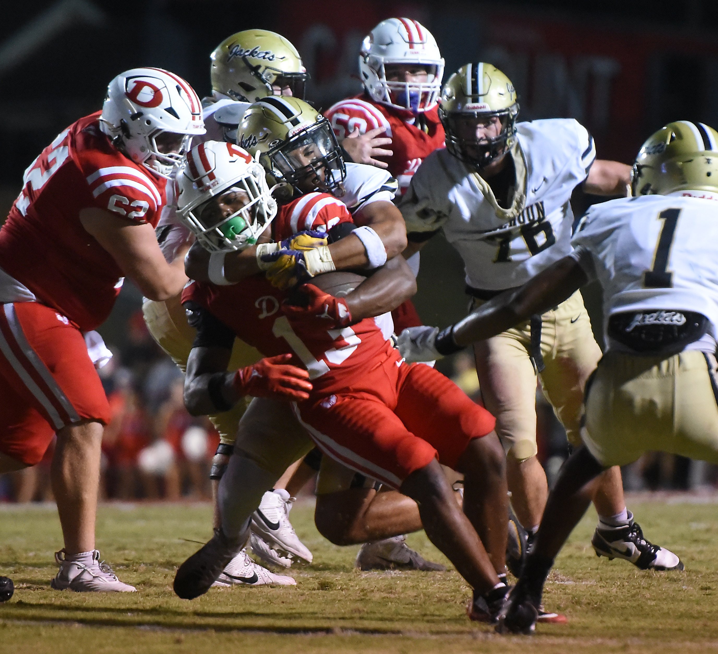 Prep football roundup: Calhoun gets defensive, takes over first place in region